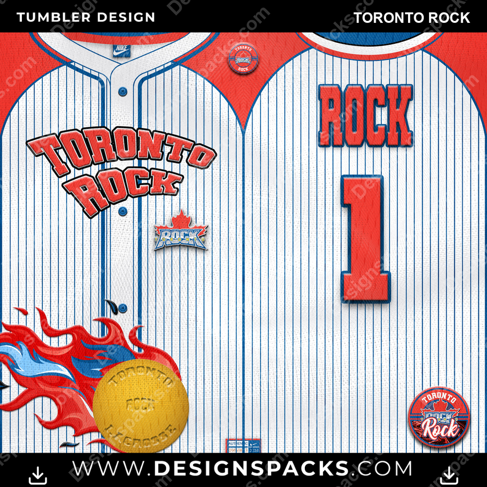 Lacrosse Team Button-Up Jersey Toronto Rock Tumbler Digital Wrap Design