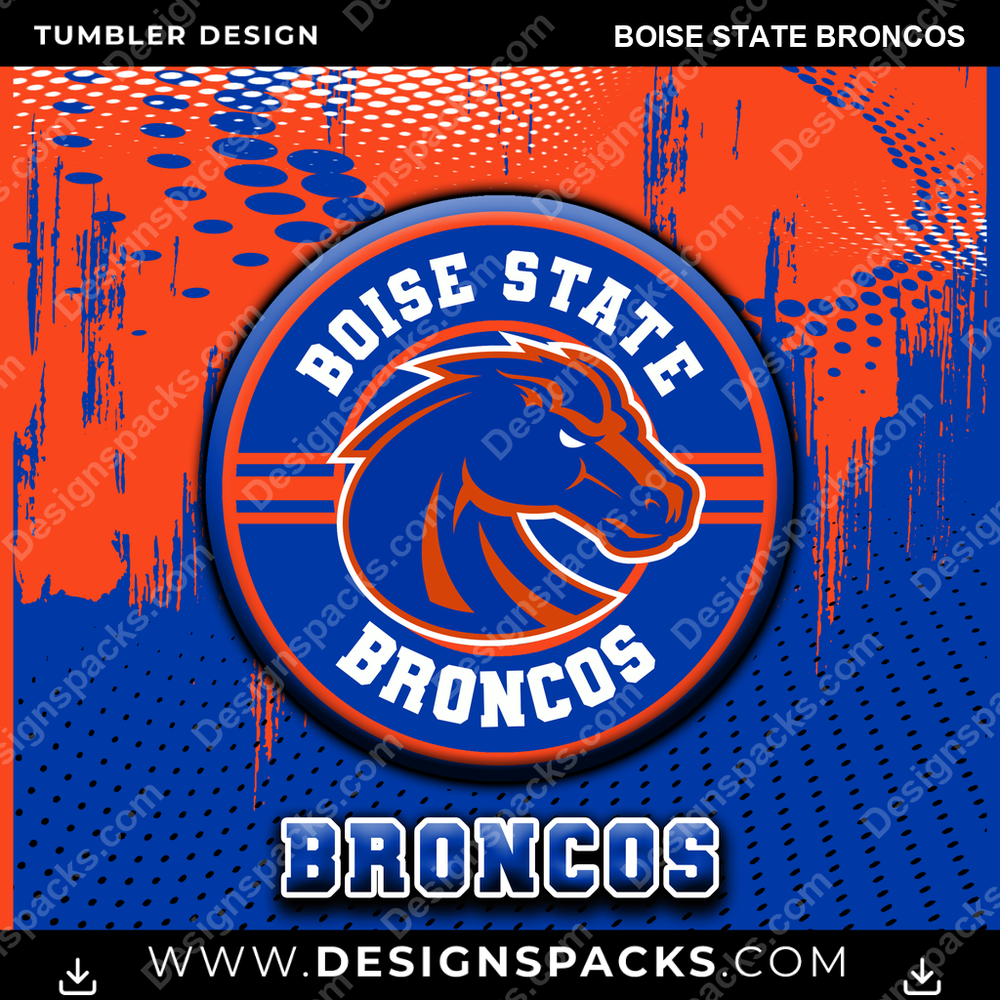 College Sport Dot Logo Boise State Broncos NCAA College Sport Tumbler Digital Wrap Design Download