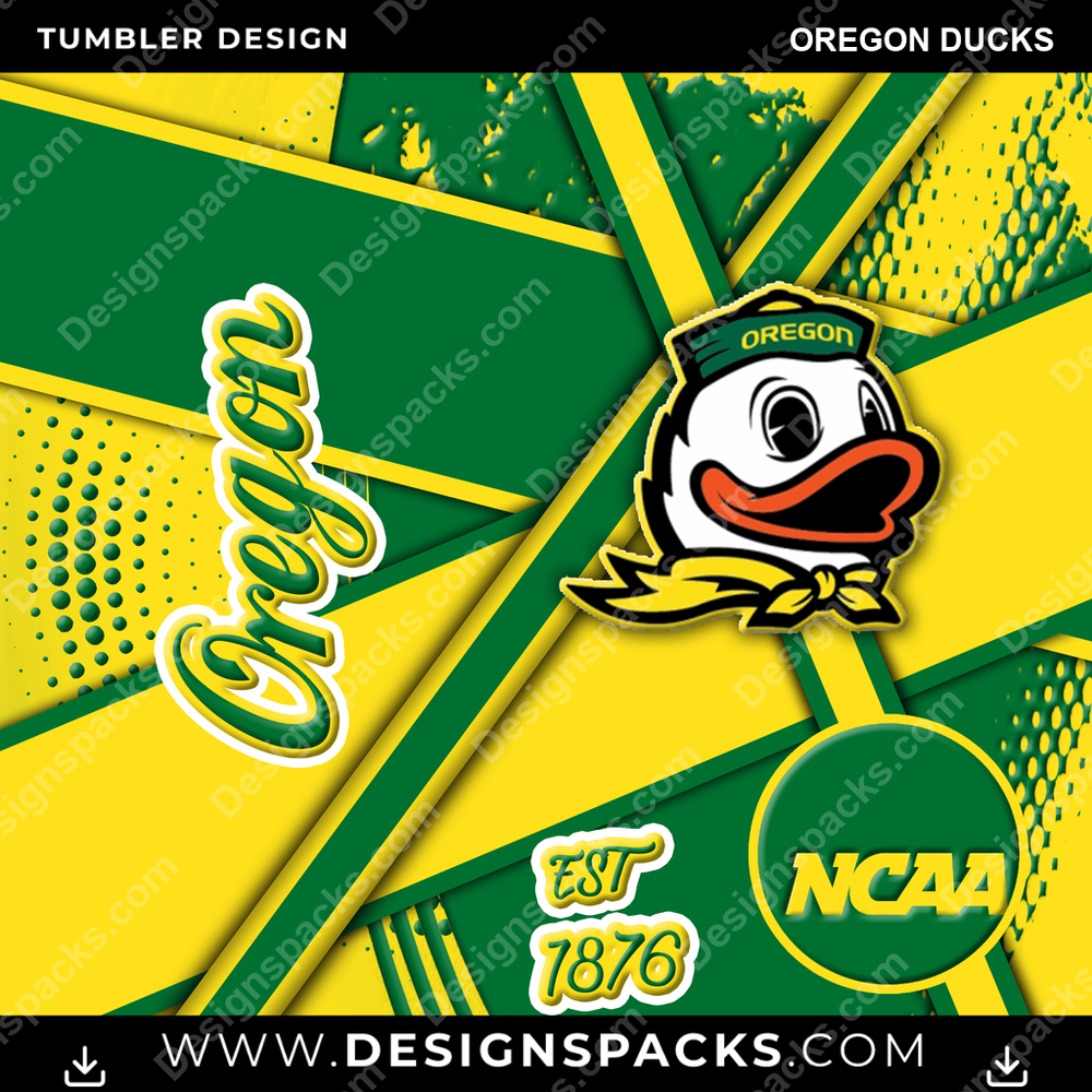 College Sport Team Sport Oregon Ducks NCAA College Sport Tumbler Digital Wrap Design Download