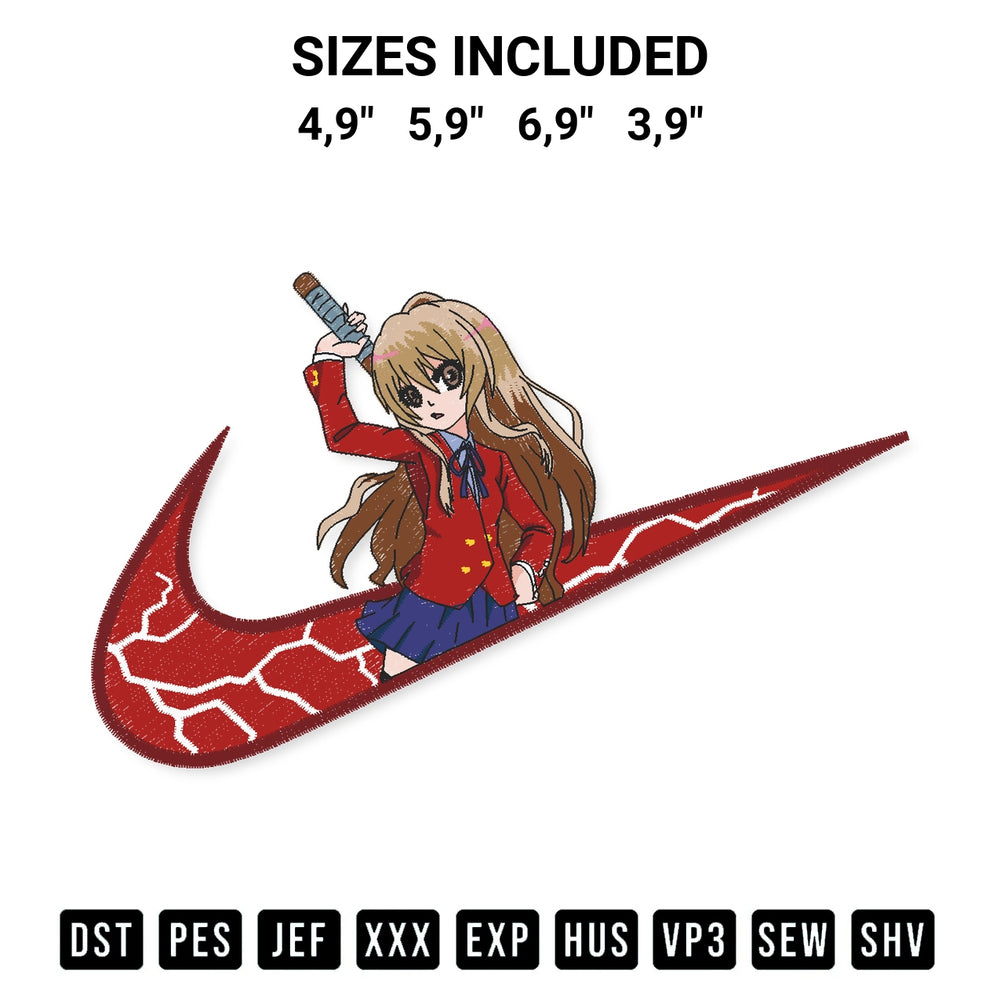 Download the Aisaka Taiga Toradora Logo Embroidery Design machine embroidery design exclusively at Designspacks.com. Premium digitized pattern for apparel and DIY crafts. Available sizes: 4,9", 5,9", 6,9", 3,9".