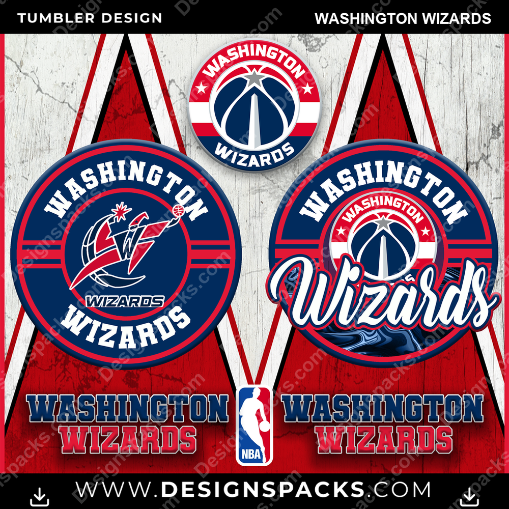 Basketball Sports Washington Wizards NBA Basketball Tumbler Digital Wrap Design Download