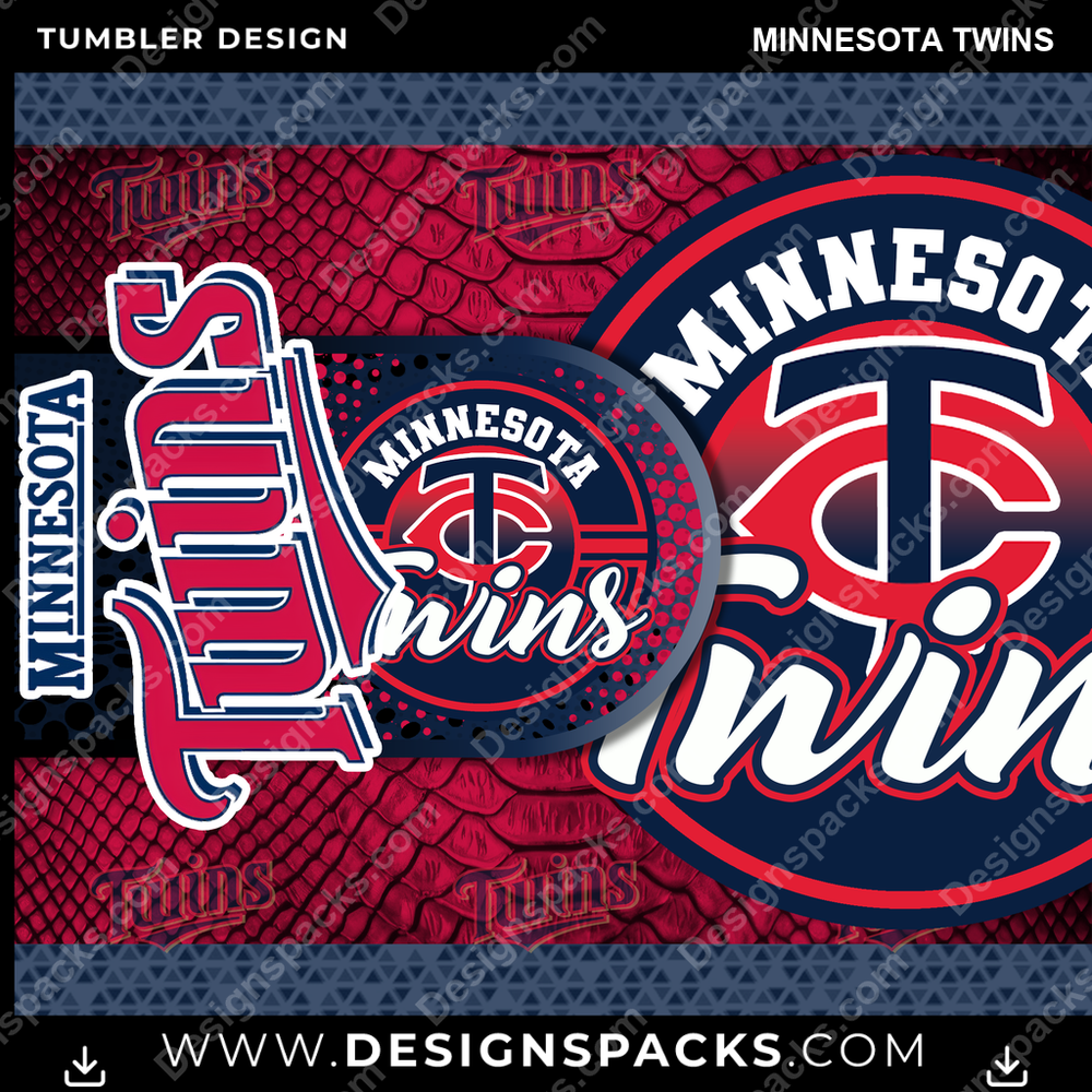 Baseball Hyper Minnesota Twins Tumbler Digital Wrap Design