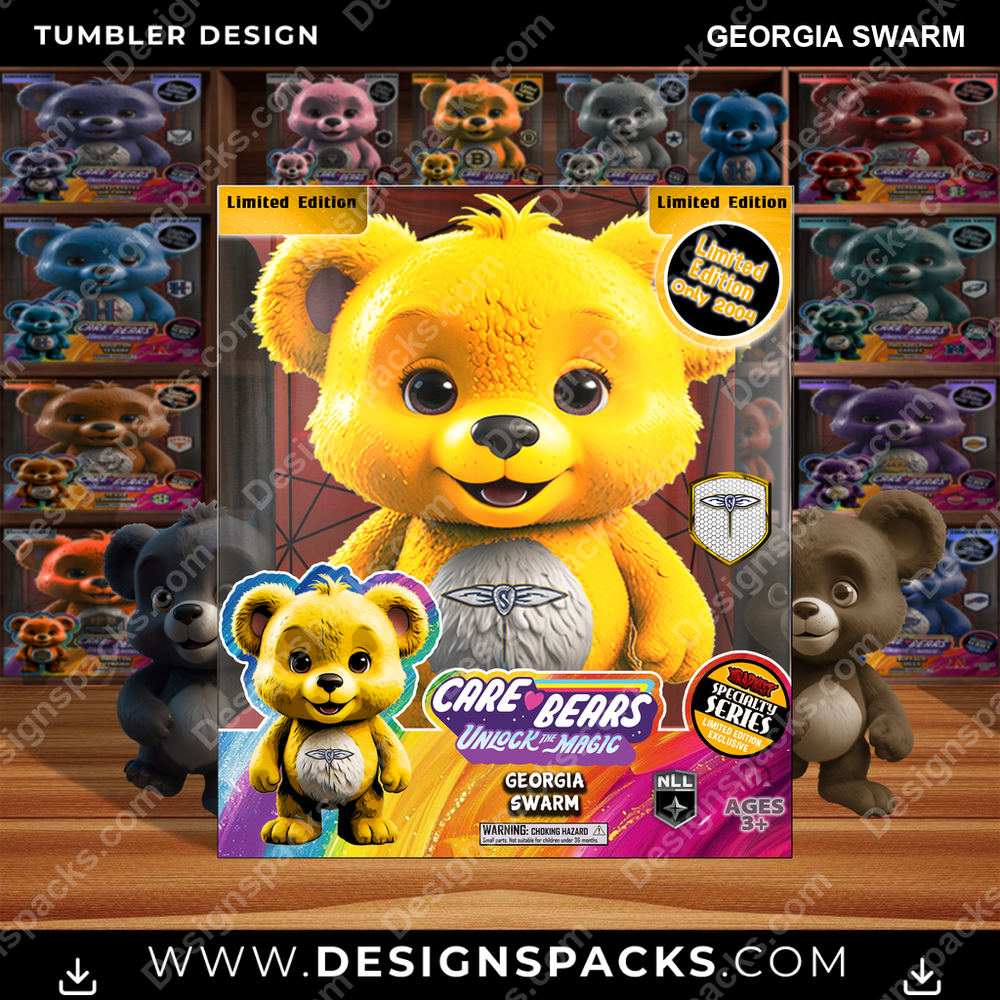 Lacrosse Care Bear Box Georgia Swarm Tumbler Digital Wrap Design