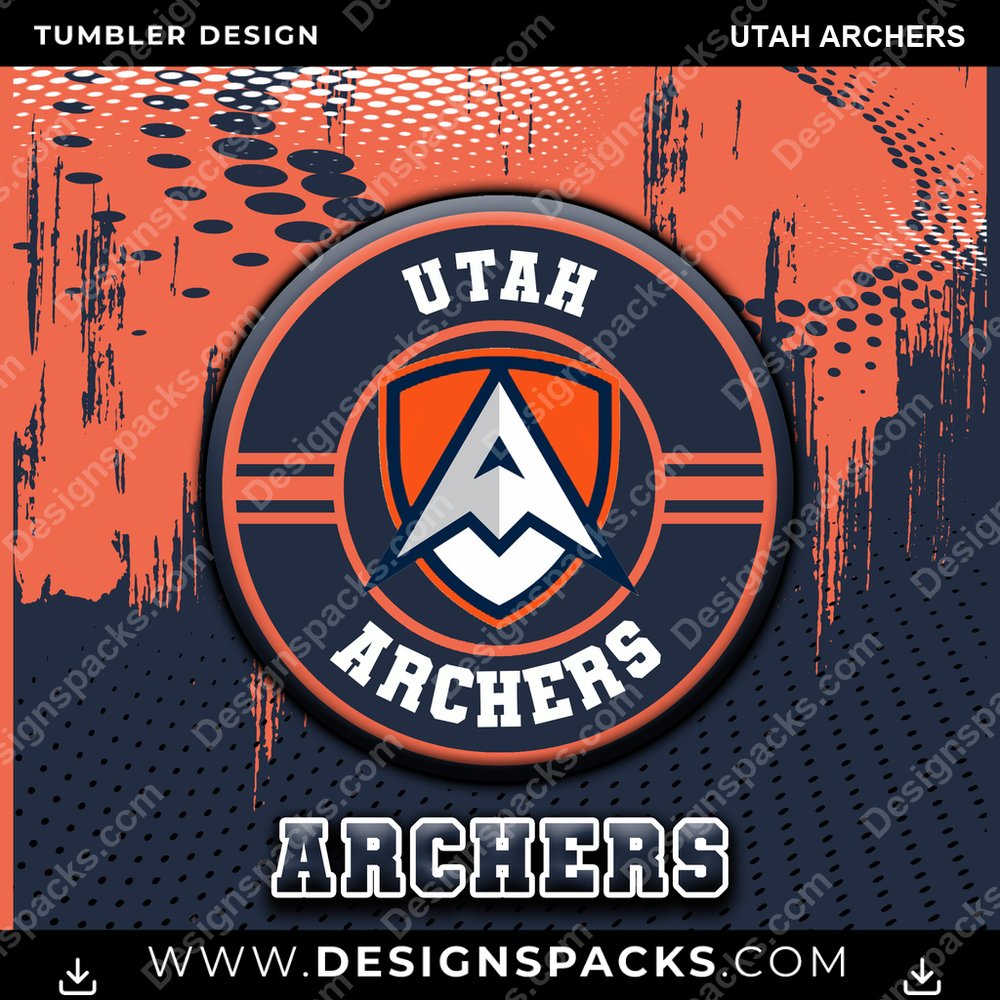 Lacrosse Dot Logo Utah Archers Tumbler Digital Wrap Design