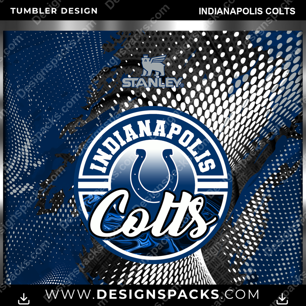 Football Stanley Indianapolis Colts Tumbler Digital Wrap Design