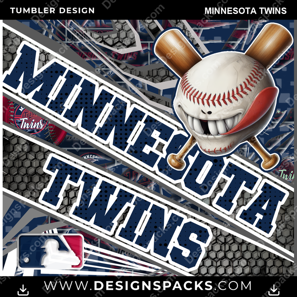 Baseball Angry Sports Minnesota Twins Tumbler Digital Wrap Design