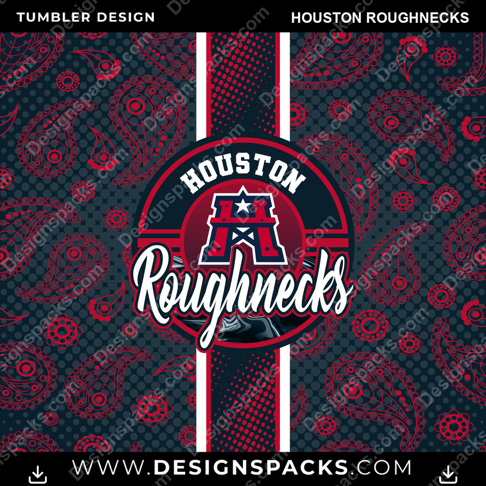 Football Handkerchief Houston Roughnecks NFL Football Tumbler Digital Wrap Design Download