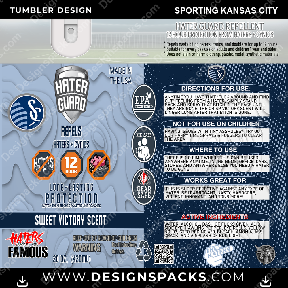 US Soccer Hater Guard Sporting Kansas City Tumbler Digital Wrap Design
