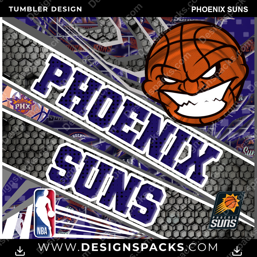 Basketball Angry Sports Phoenix Suns Tumbler Digital Wrap Design