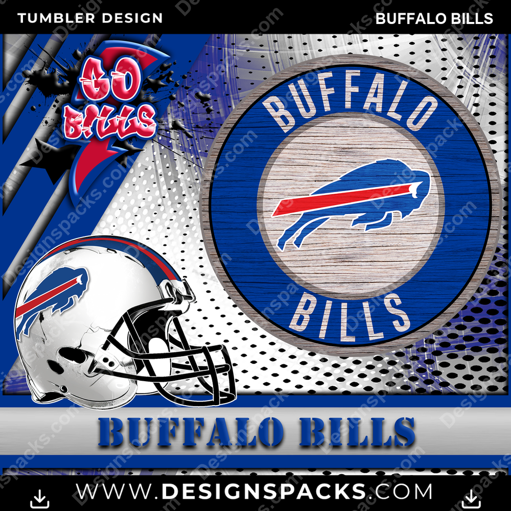 Football Go Team Buffalo Bills Tumbler Digital Wrap Design
