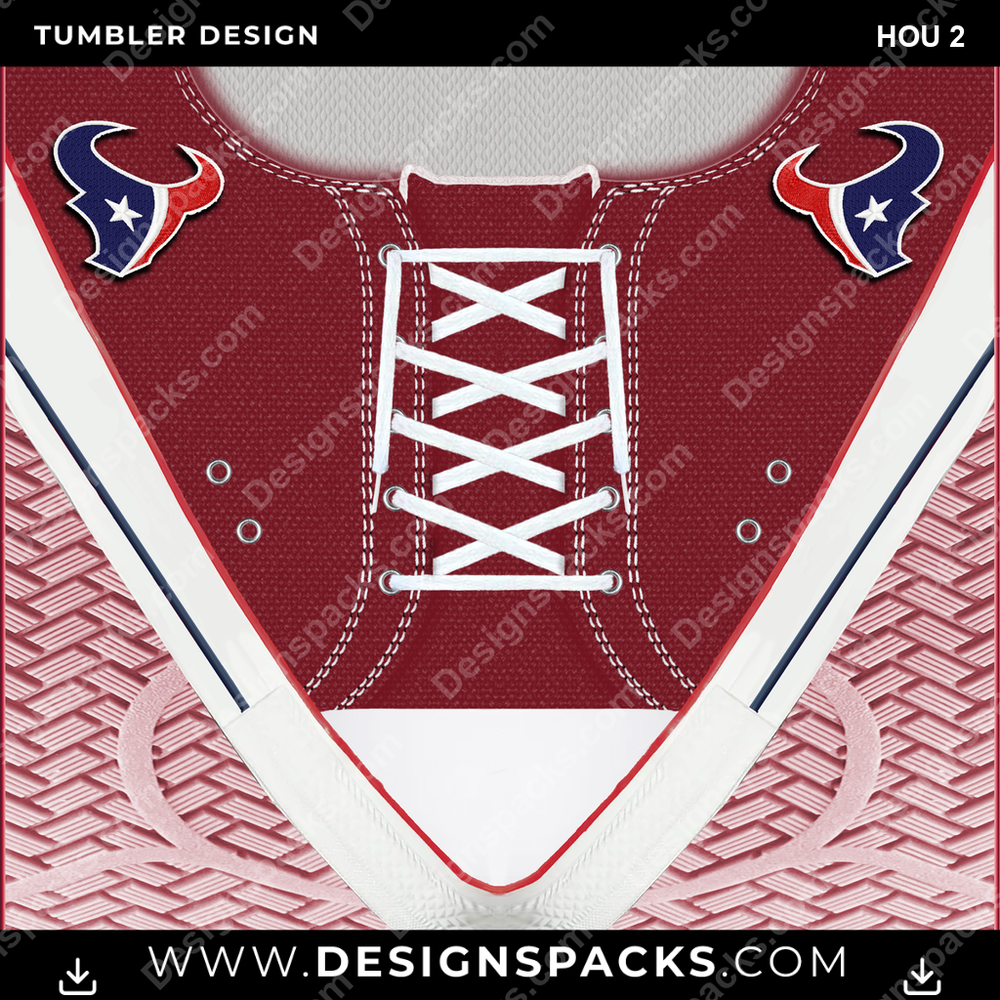 Football Converse Embroidered HOU 2 Tumbler Digital Wrap Design