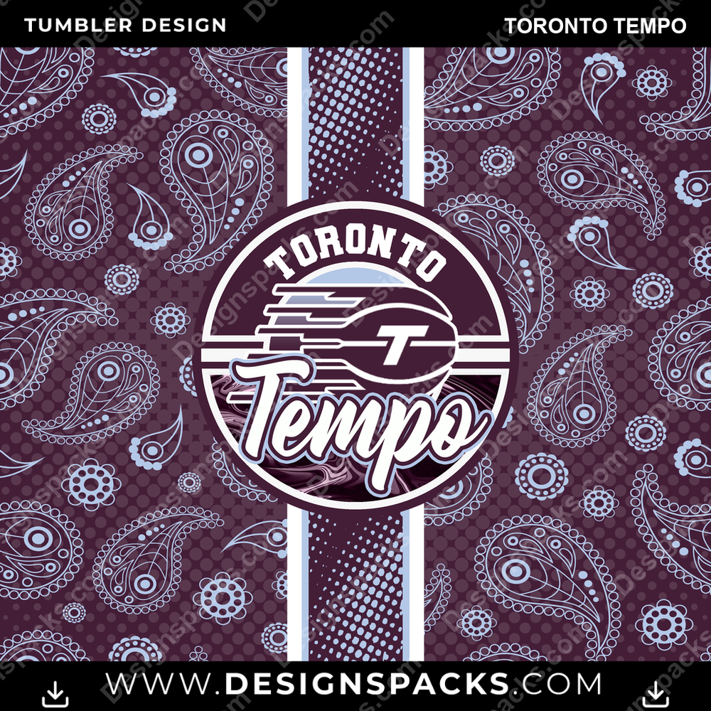 Basketball Handkerchief Toronto Tempo Tumbler Digital Wrap Design