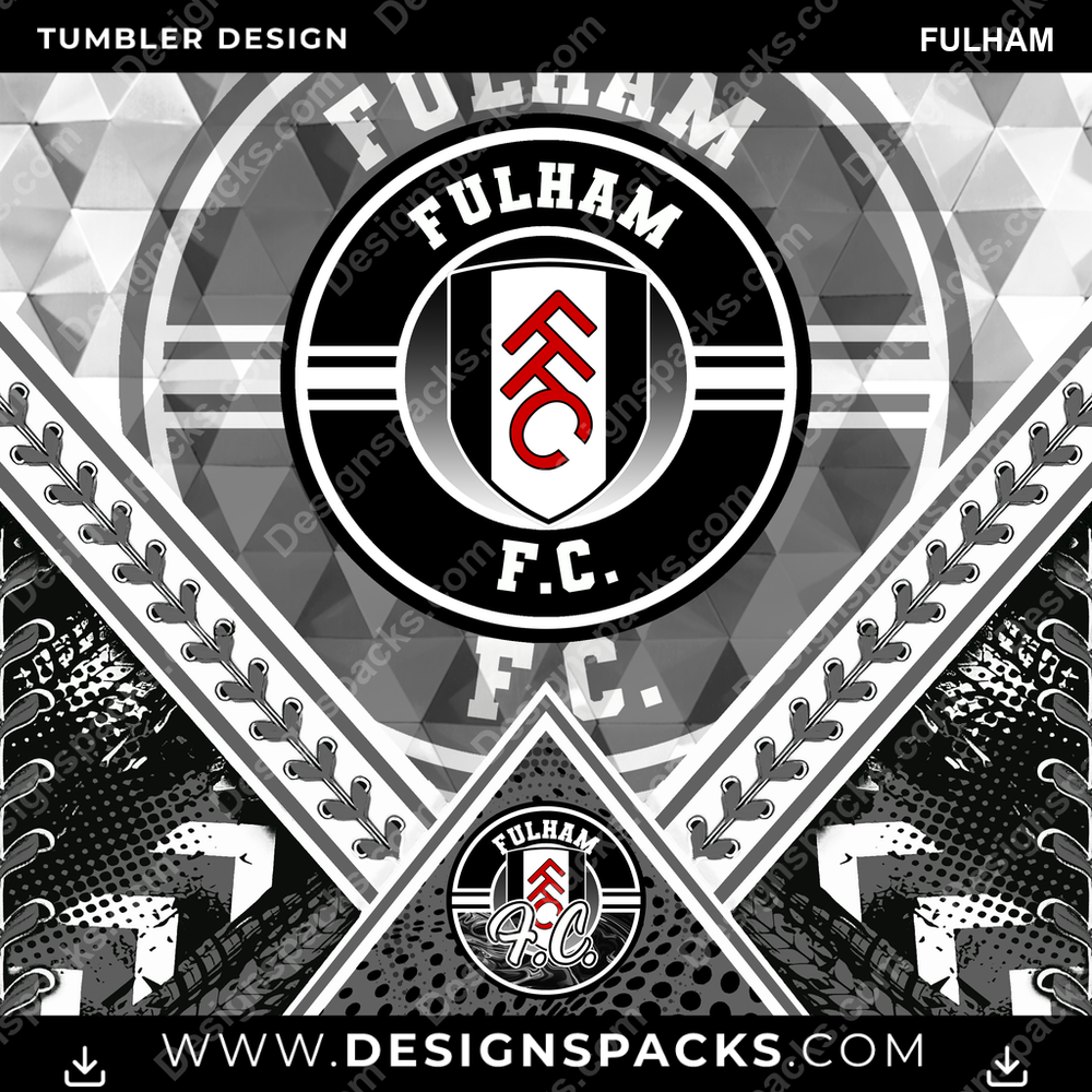Soccer UK Diamond Fulham Tumbler Digital Wrap Design