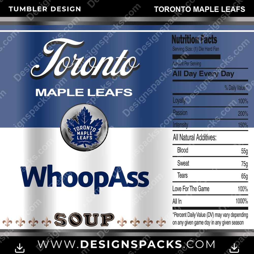 Ice Hockey Soup Can Toronto Maple Leafs Tumbler Digital Wrap Design
