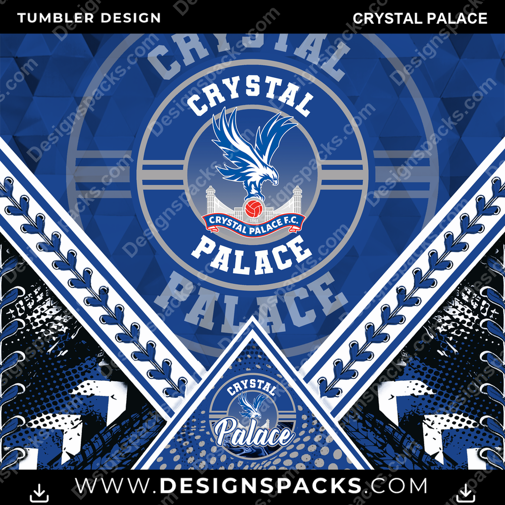 Soccer UK Diamond Crystal Palace Tumbler Digital Wrap Design