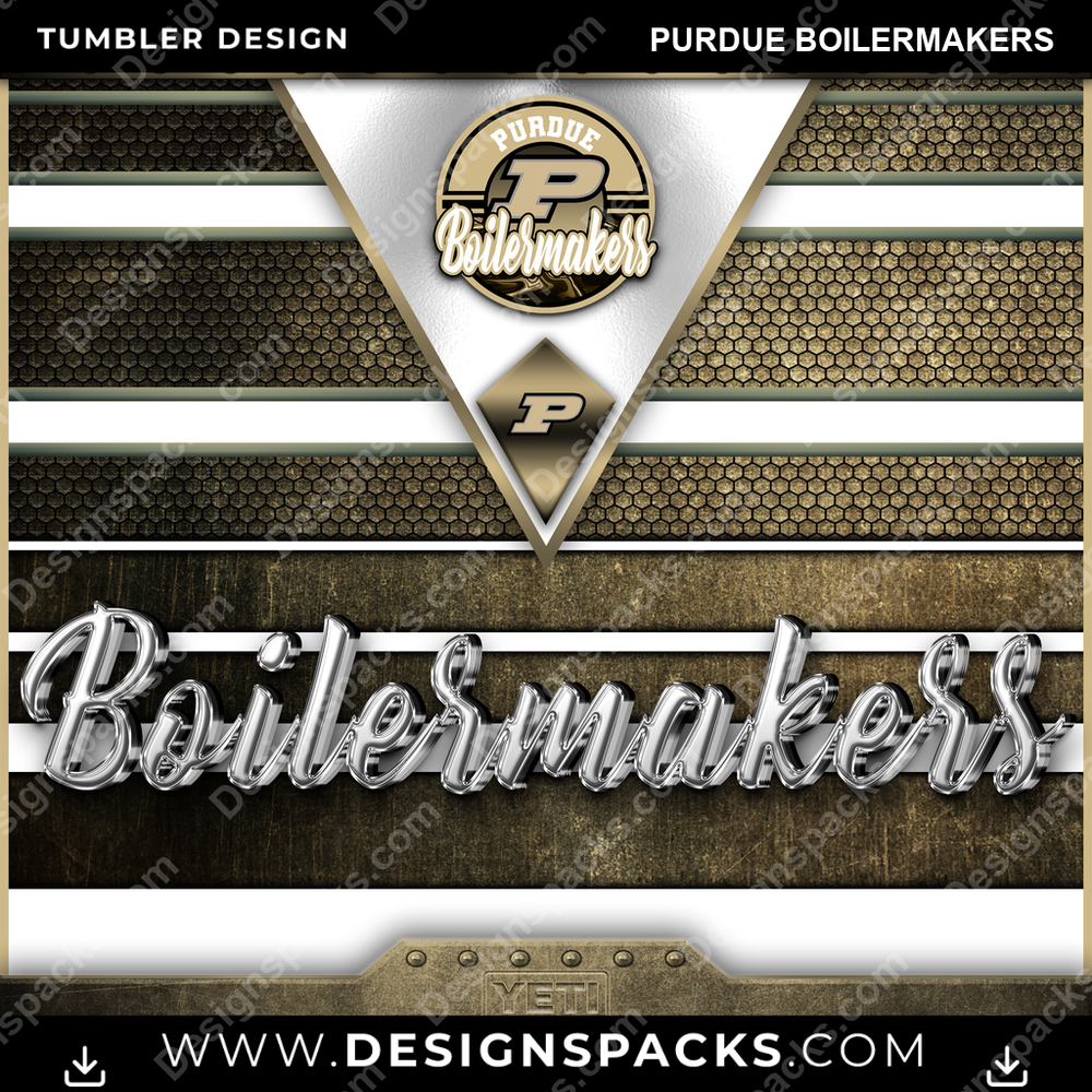 College Sport YETI Purdue Boilermakers Tumbler Digital Wrap Design