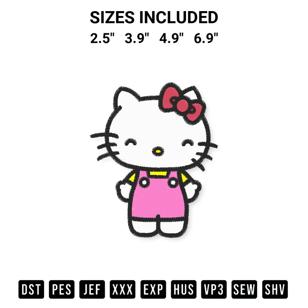Transform your fabrics with the Kitty Cute Embroidery Design embroidery design. Instant access to premium digitized patterns at Designspacks.com. Available sizes: 2.5", 3.9", 4.9", 6.9".