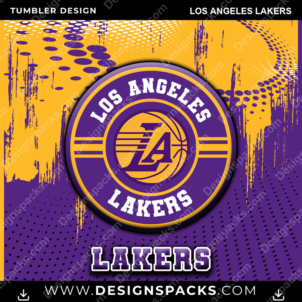 Basketball Dot Logo Los Angeles Lakers Tumbler Digital Wrap Design