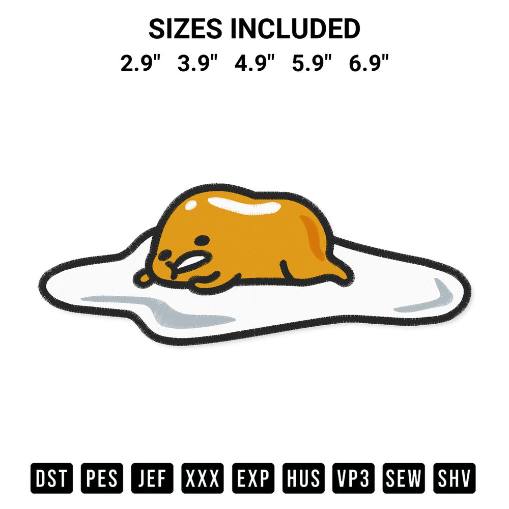 Elevate your next project with our Gudetama Embroidery Design embroidery file. Shop high-quality digital patterns instantly at Designspacks.com. Available sizes: 2.9", 3.9", 4.9", 5.9", 6.9".