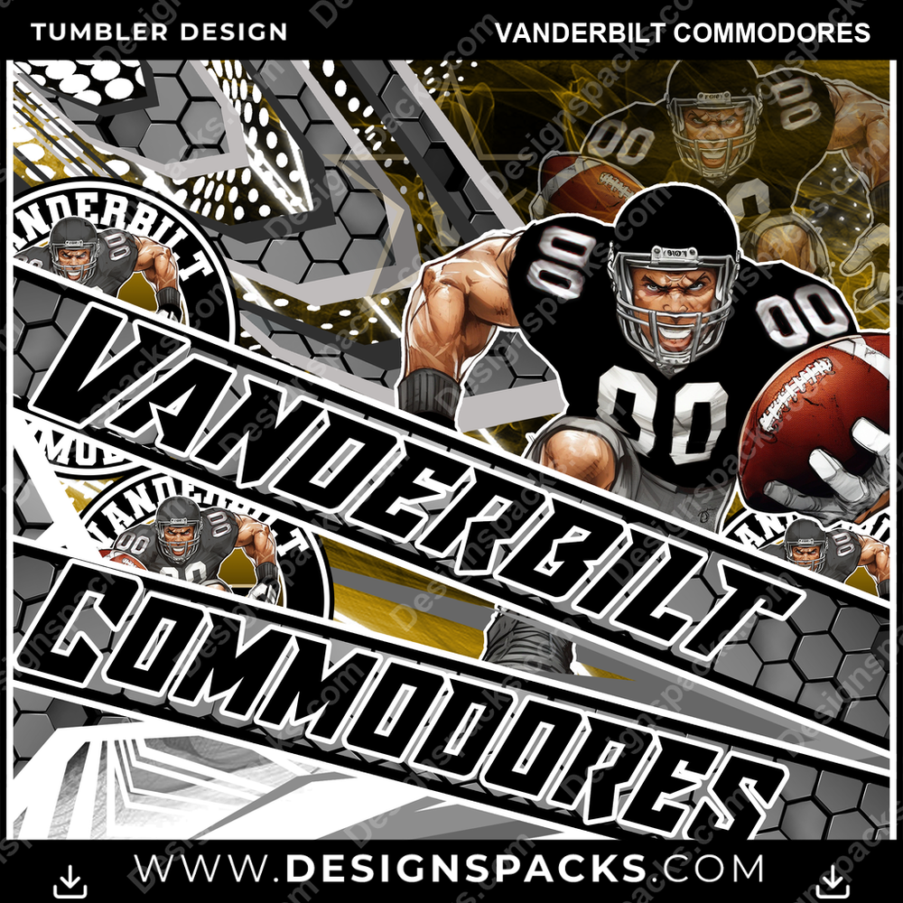 College Sport Fathead Vanderbilt Commodores Tumbler Digital Wrap Design