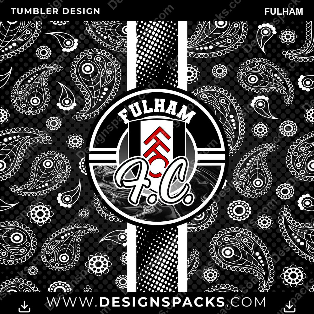 Soccer UK Handkerchief Fulham Tumbler Digital Wrap Design