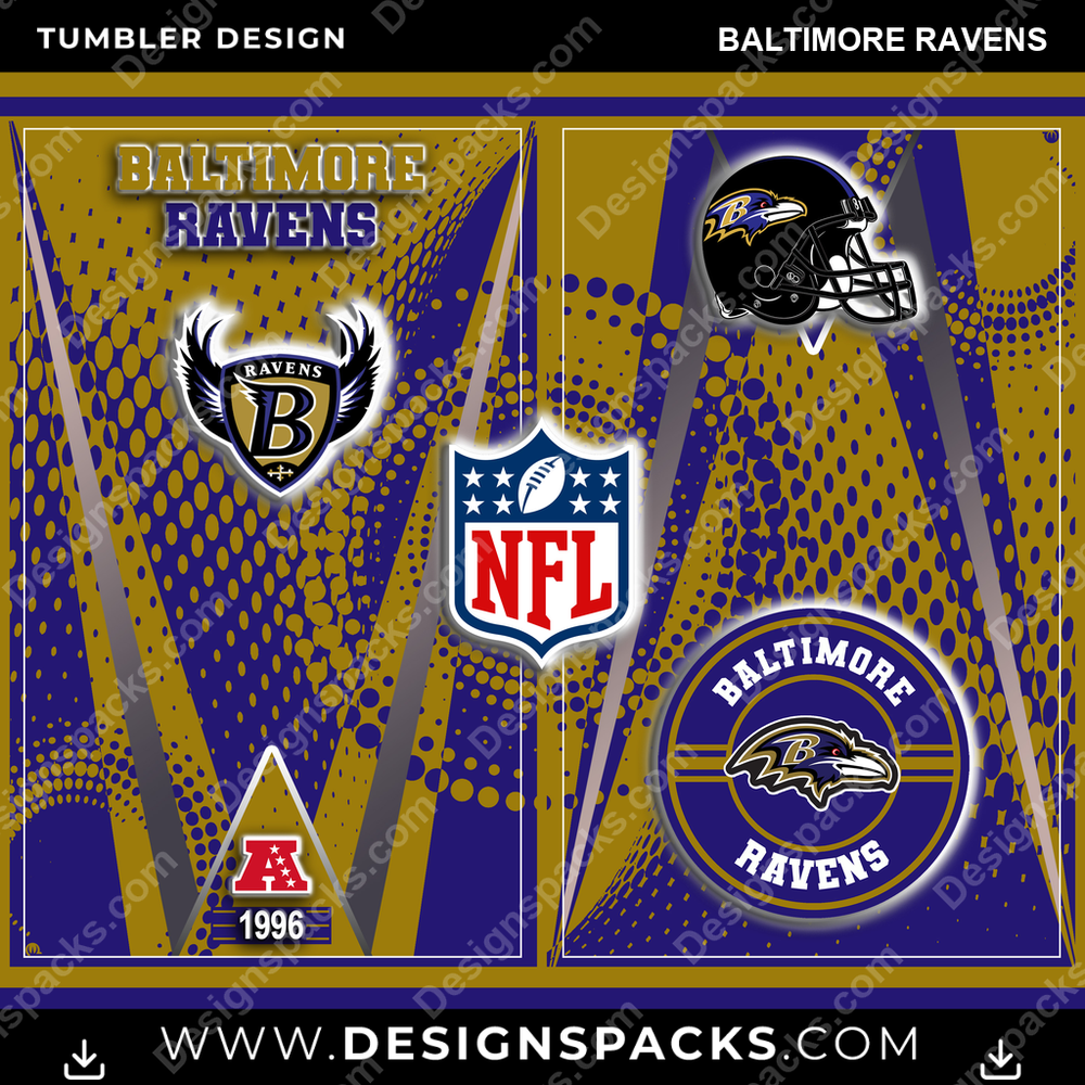 Football Team Logo Baltimore Ravens Tumbler Digital Wrap Design