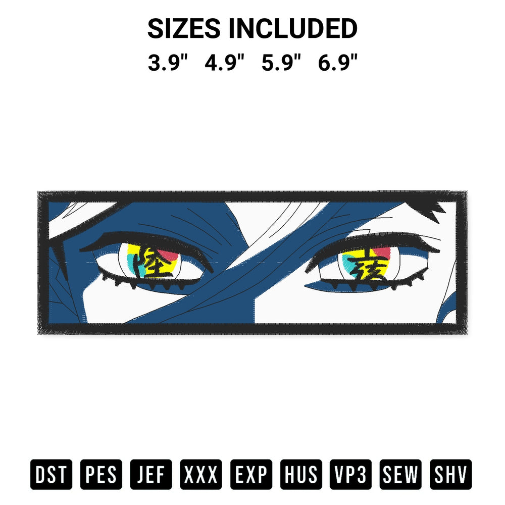 Transform your fabrics with the Douma Kimetsu No Yaiba Eyes Embroidery Design embroidery design. Instant access to premium digitized patterns at Designspacks.com. Available sizes: 3.9", 4.9", 5.9", 6.9".