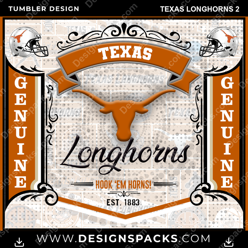College Sport Bud Texas Longhorns 2 NCAA College Sport Tumbler Digital Wrap Design Download