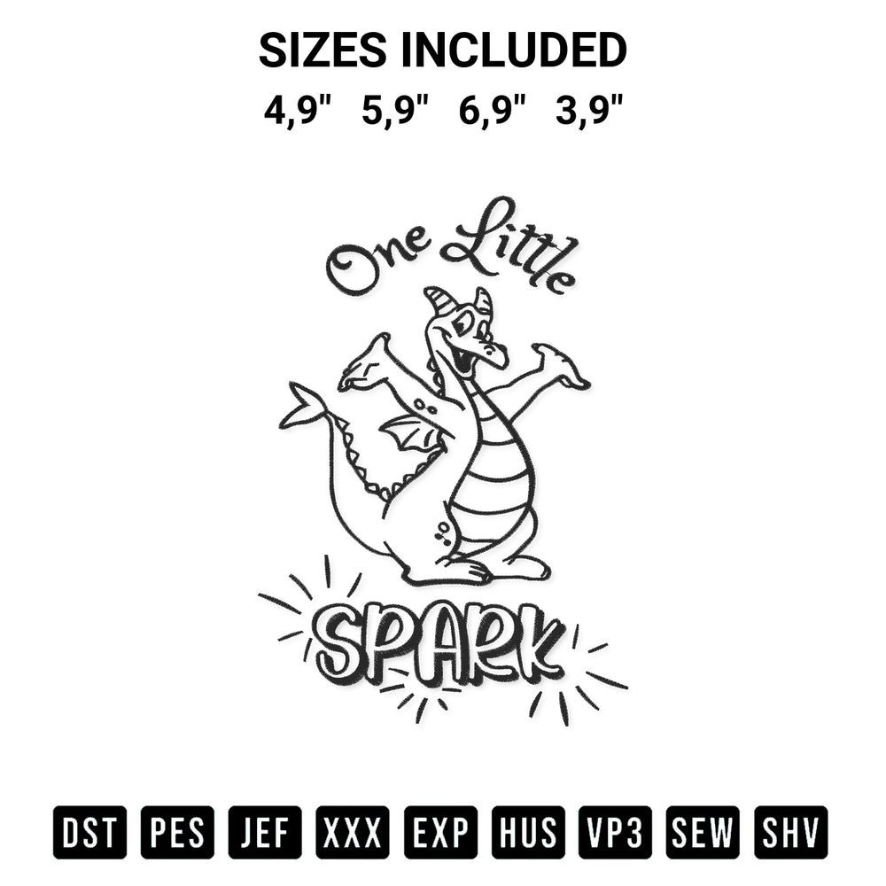 Shop the One Little Spark Disney Figment Embroidery Design machine embroidery pattern at Designspacks.com. Beautifully digitized for flawless stitching on any fabric. Available sizes: 4,9", 5,9", 6,9", 3,9".