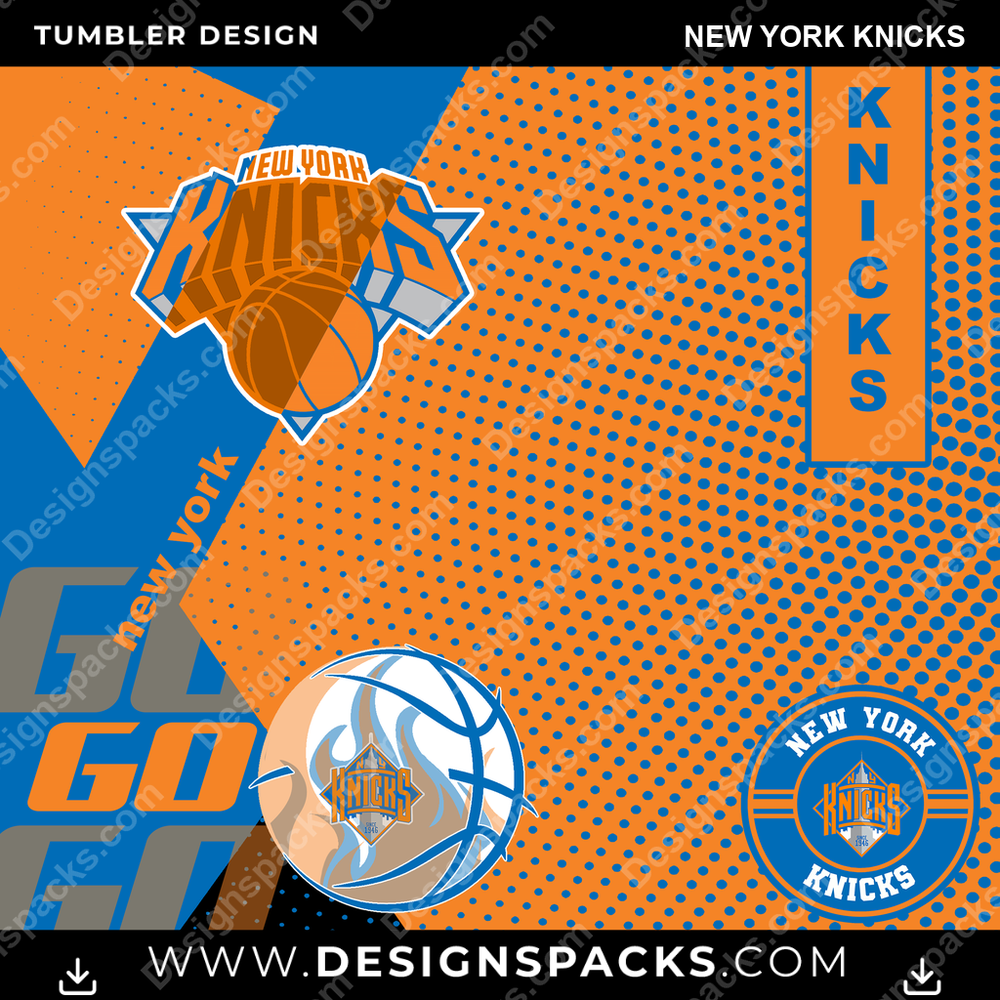 Basketball GO New York Knicks Tumbler Digital Wrap Design
