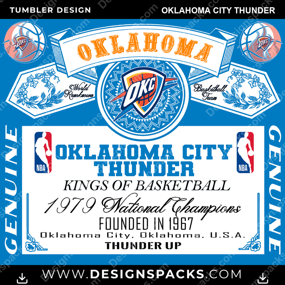 Basketball Budweiser Oklahoma City Thunder Tumbler Digital Wrap Design