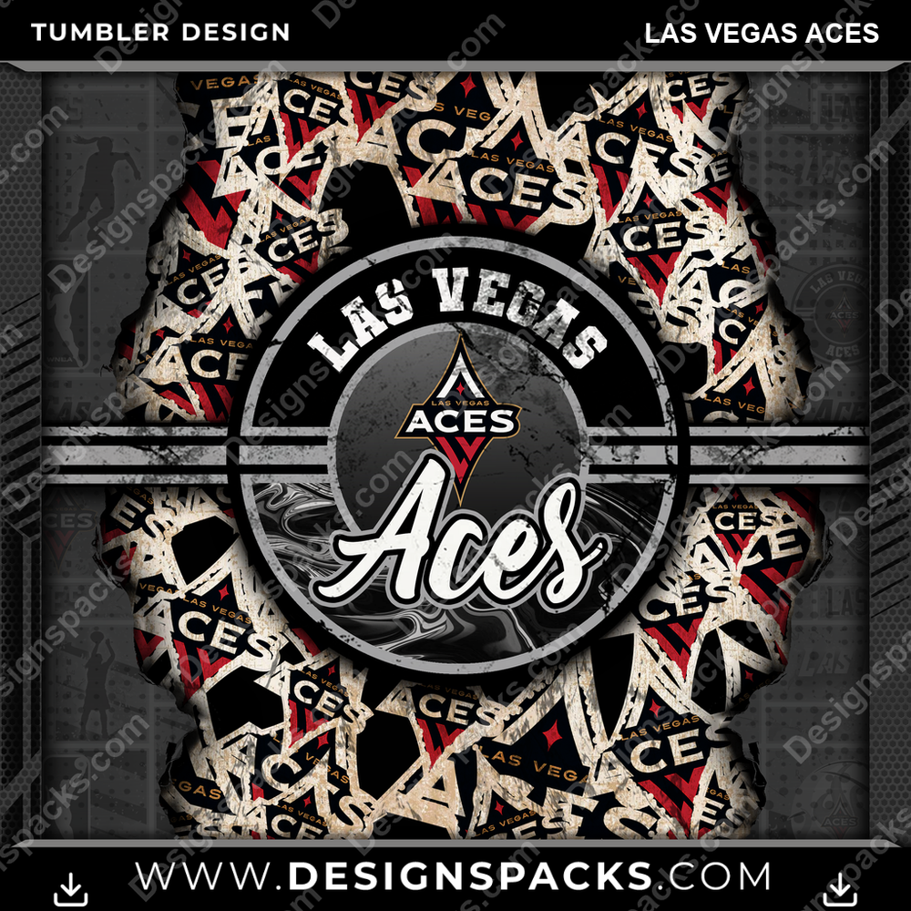 Basketball Ripped Las Vegas Aces Tumbler Digital Wrap Design
