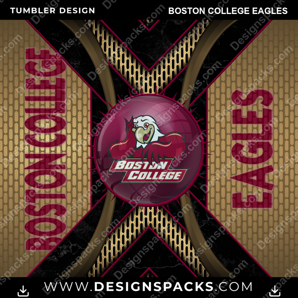 College Sport Metal Grating Boston College Eagles NCAA College Sport Tumbler Digital Wrap Design Download