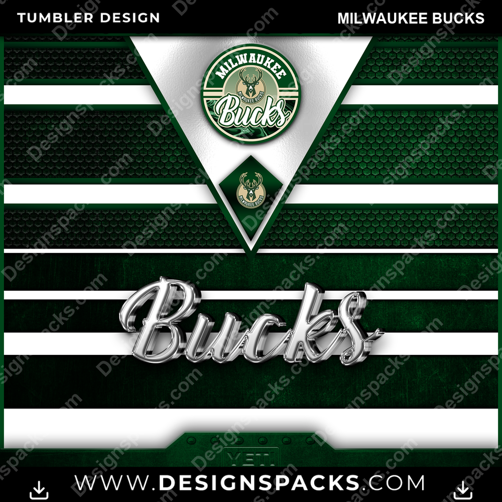 Basketball YETI Milwaukee Bucks Tumbler Digital Wrap Design