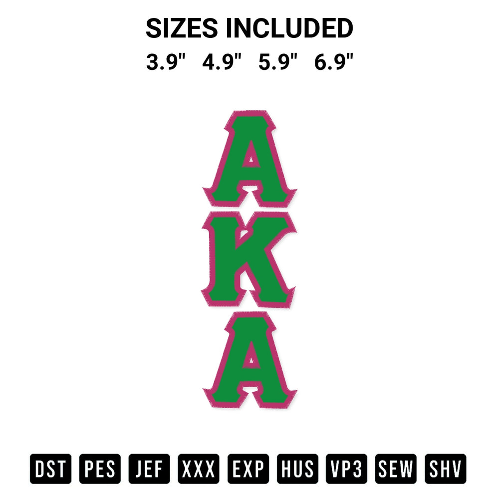 Create amazing crafts with the Alpha Kappa Alpha Sorority Embroidery Design embroidery file. High-quality digital download from Designspacks.com, perfect for beginners and pros. Available sizes: 3.9", 4.9", 5.9", 6.9".