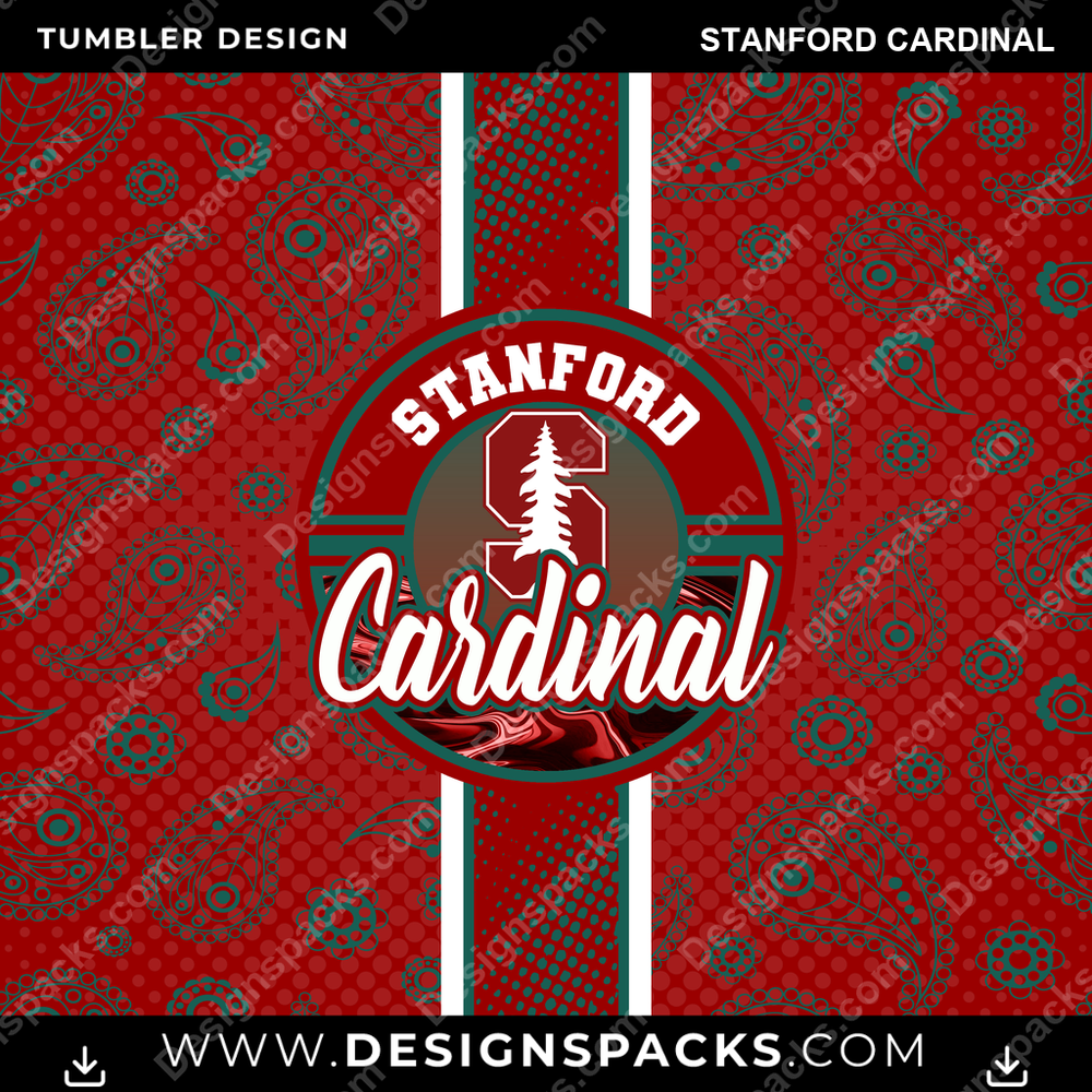 College Sport Handkerchief Stanford Cardinal NCAA College Sport Tumbler Digital Wrap Design Download