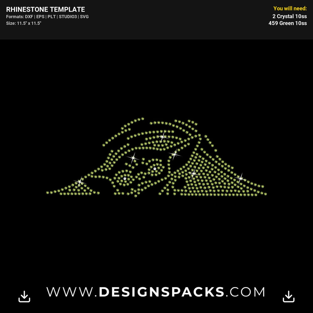 Peek A Boo Baby Yoda Rhinestone Digital Template