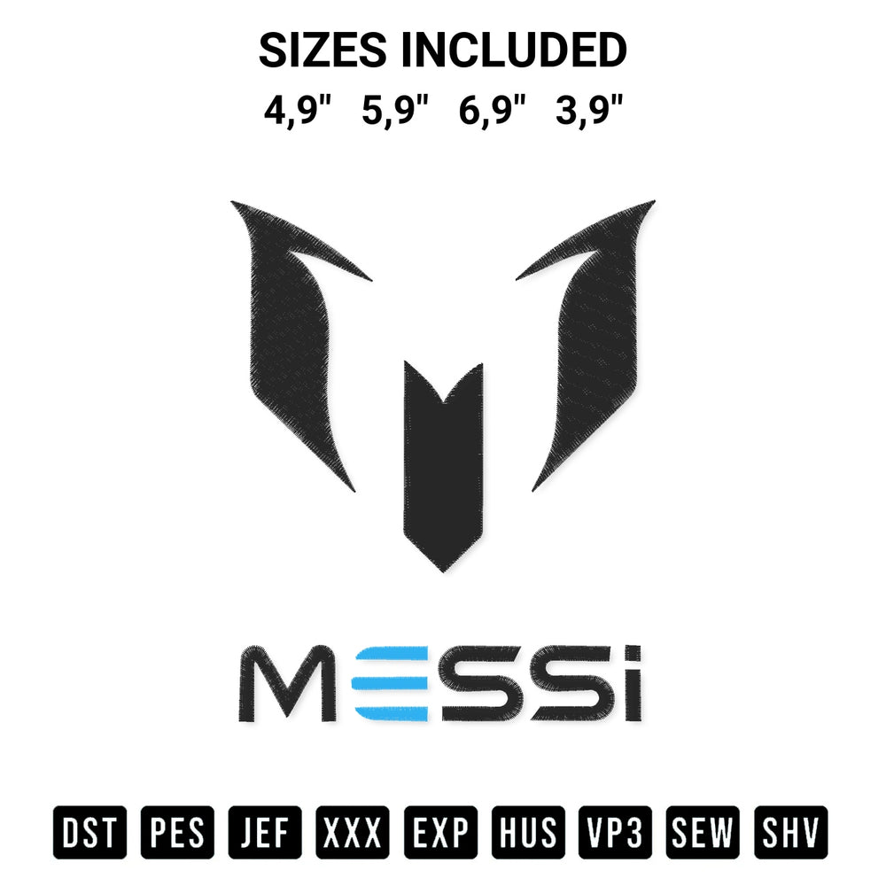 Discover the perfect addition to your crafting collection: Lionel Messi Logo Embroidery Design embroidery file. Instantly available at Designspacks.com. Available sizes: 4,9", 5,9", 6,9", 3,9".