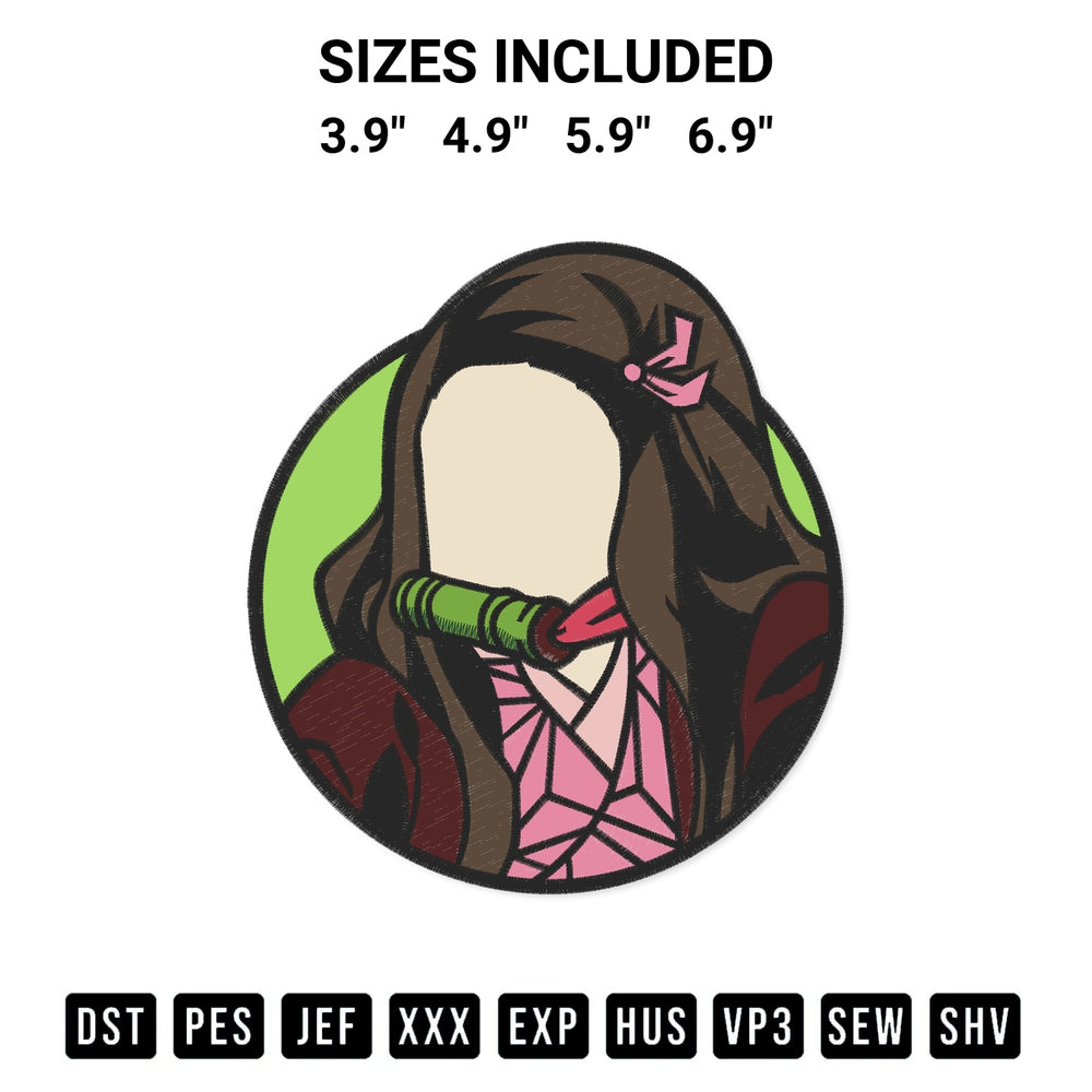 Download the Nezuko Demon Slayer Embroidery Design machine embroidery design exclusively at Designspacks.com. Premium digitized pattern for apparel and DIY crafts. Available sizes: 3.9", 4.9", 5.9", 6.9".