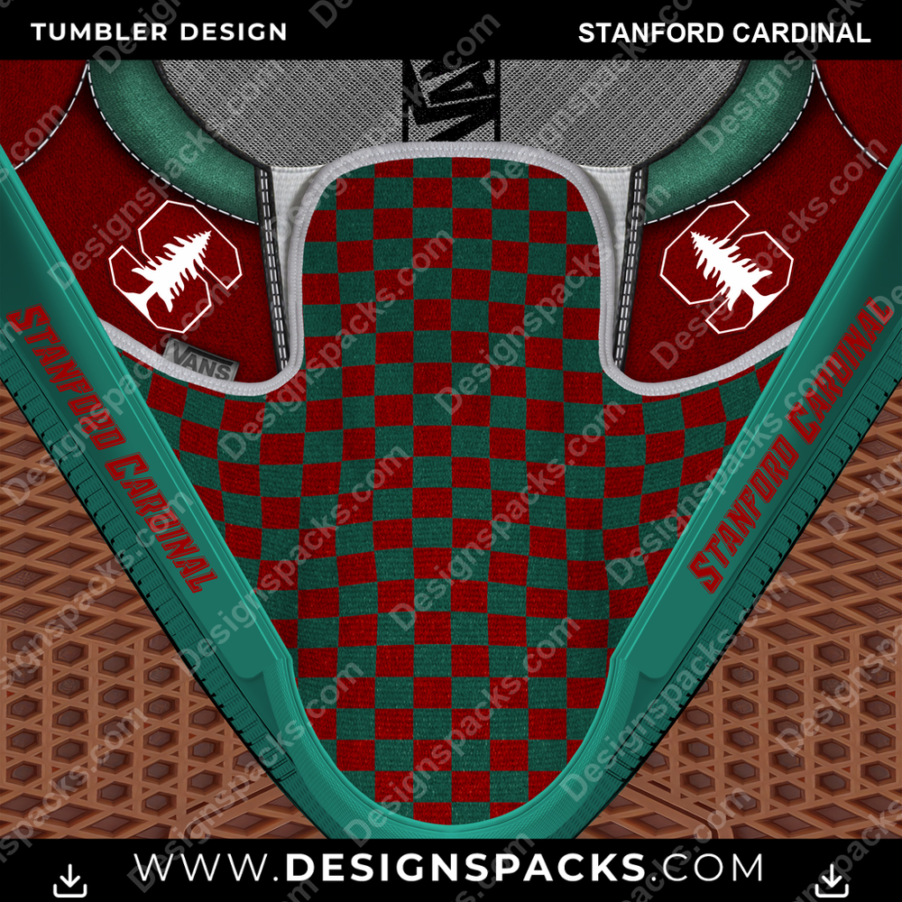 College Sport Vans Classic Stanford Cardinal NCAA College Sport Tumbler Digital Wrap Design Download