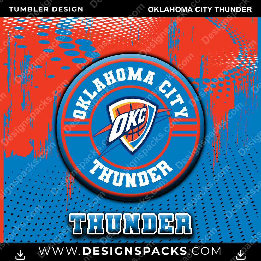 Basketball Dot Logo Oklahoma City Thunder Tumbler Digital Wrap Design