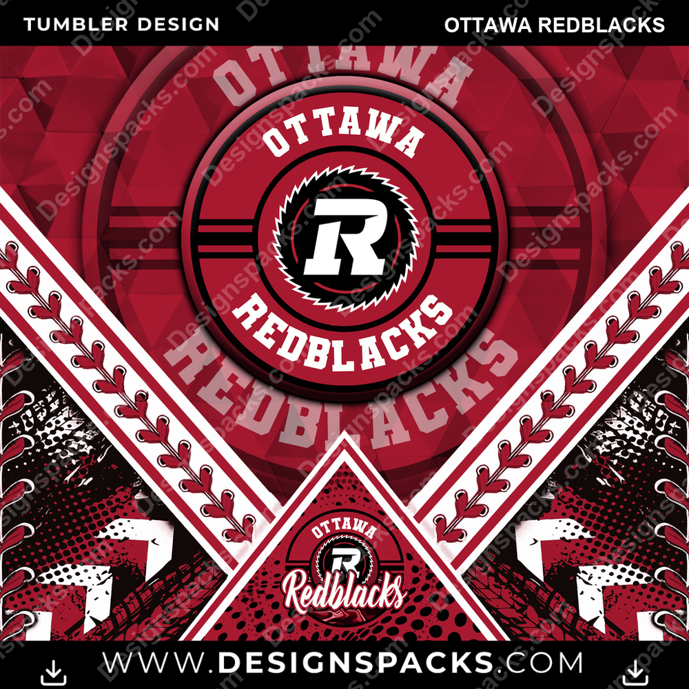 Canada Football Diamond Ottawa Redblacks Tumbler Digital Wrap Design