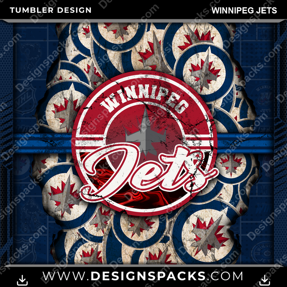 Hockey Ripped Winnipeg Jets Tumbler Digital Wrap Design