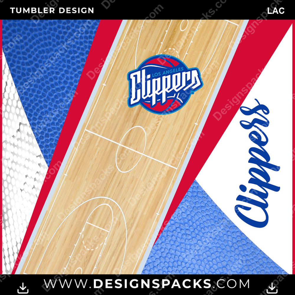Basketball Court LAC Tumbler Digital Wrap Design