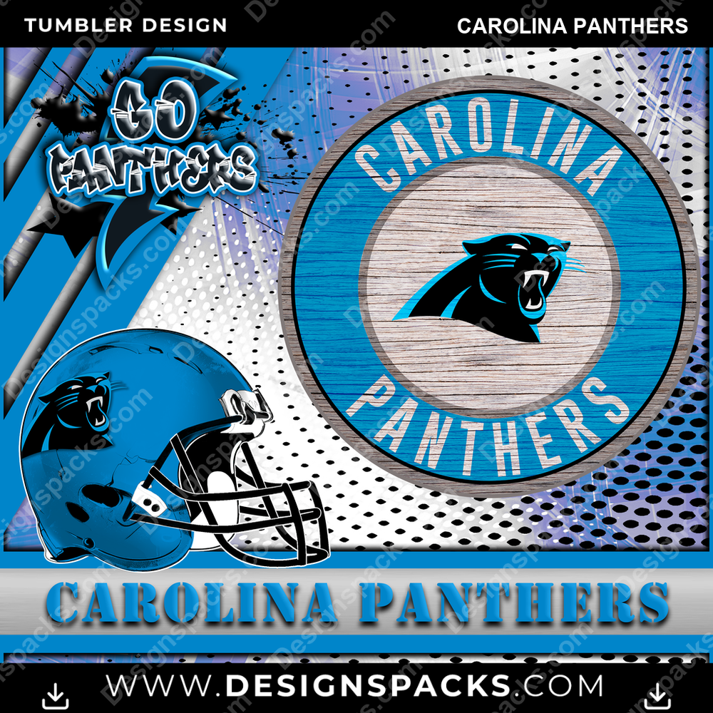 Football Go Team Carolina Panthers NFL Football Tumbler Digital Wrap Design Download