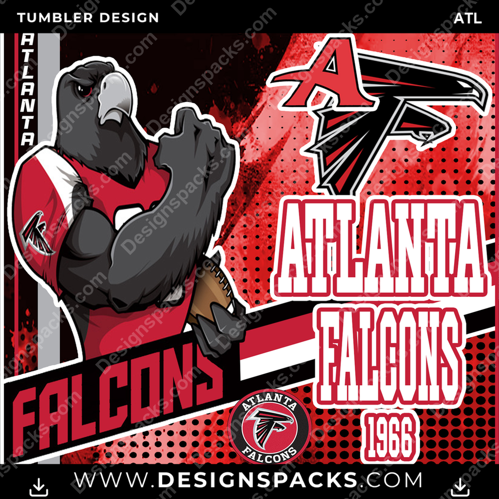 Football Mascot ATL Tumbler Digital Wrap Design
