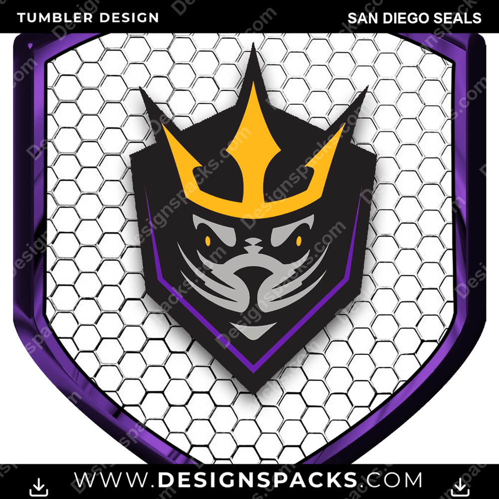 Lacrosse Shield San Diego Seals Tumbler Digital Wrap Design