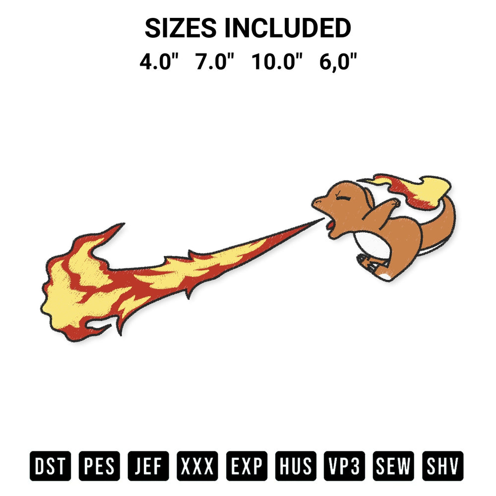 Download the Pokemon Lizardon Logo Embroidery Design machine embroidery design exclusively at Designspacks.com. Premium digitized pattern for apparel and DIY crafts. Available sizes: 4.0", 7.0", 10.0", 6,0".