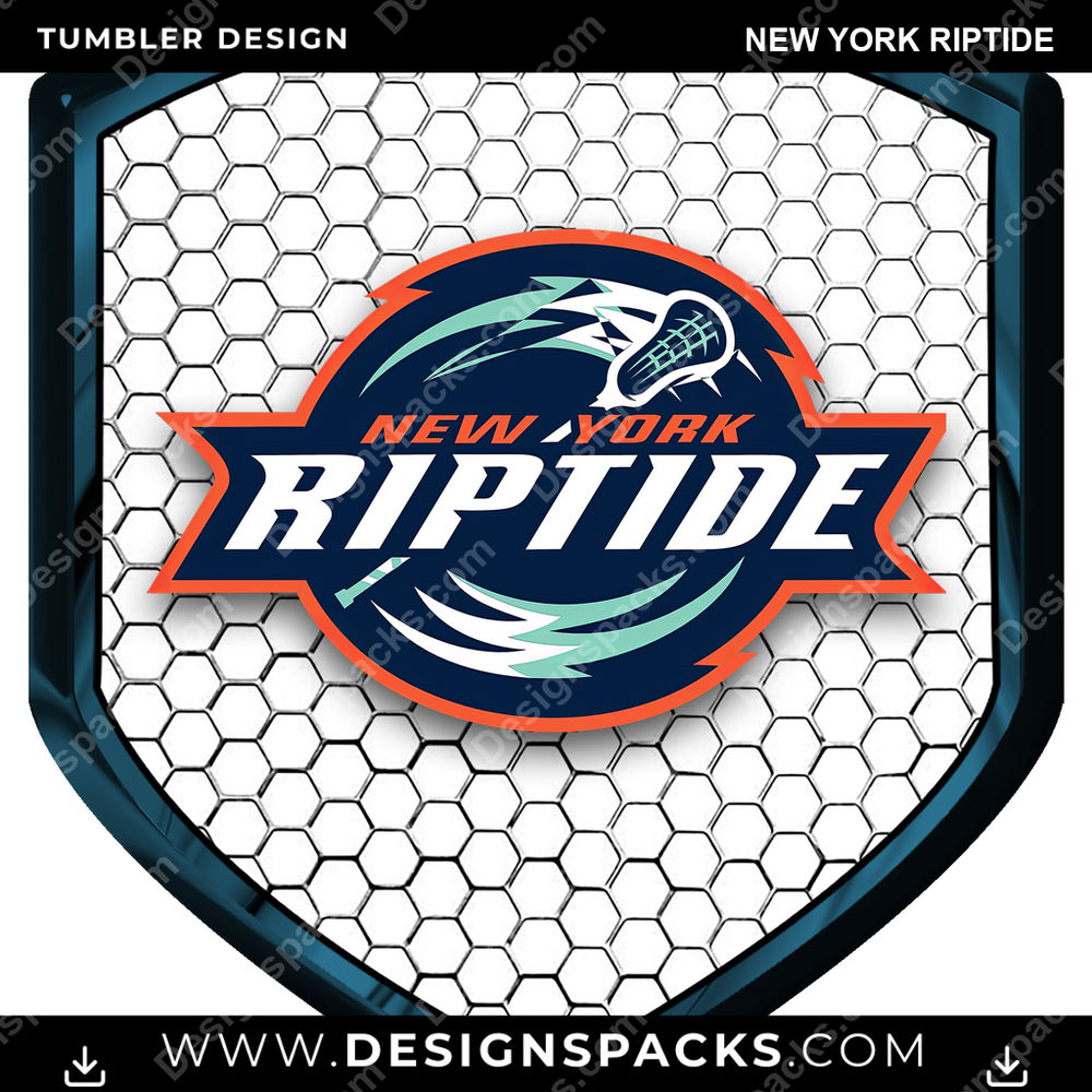 Lacrosse Shield New York Riptide Tumbler Digital Wrap Design