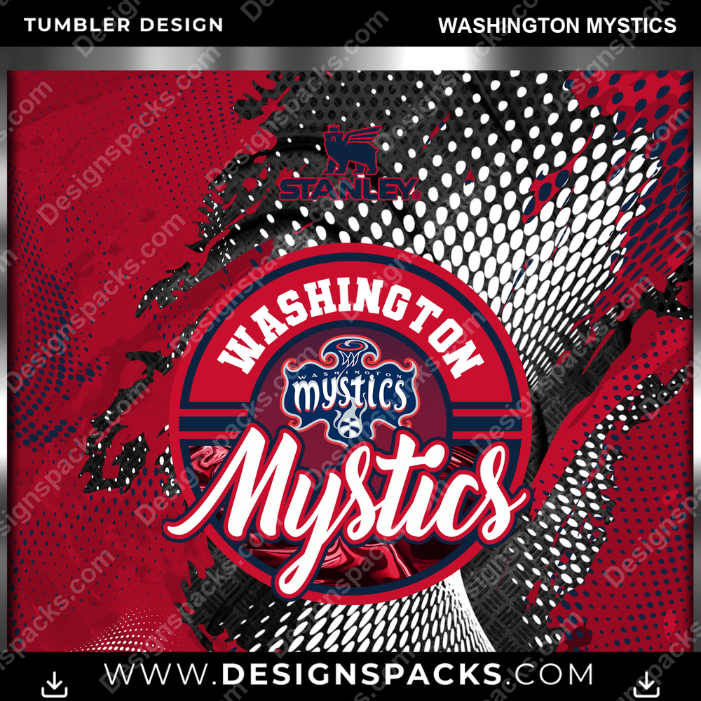Basketball Stanley Washington Mystics Tumbler Digital Wrap Design